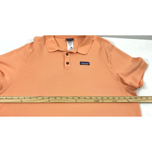 Patagonia Polo Shirt Mens XL Light‎ Orange Casual Short Sleeve Organic Cotton - Picture 7 of 11
